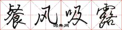骆恒光餐风吸露行书怎么写