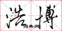 骆恒光浩博行书怎么写