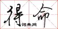 骆恒光得命行书怎么写