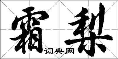 胡问遂霜梨行书怎么写