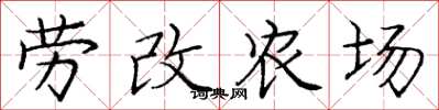 庞中华劳改农场楷书怎么写
