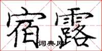 庞中华宿露楷书怎么写