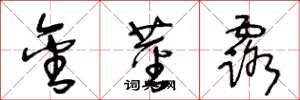 王冬龄金茎露草书怎么写