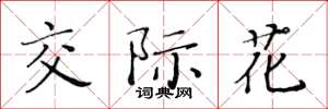 黄华生交际花楷书怎么写