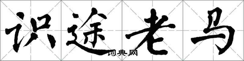 翁闿运识途老马楷书怎么写