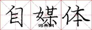 庞中华自媒体楷书怎么写