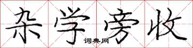 庞中华杂学旁收楷书怎么写