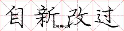 庞中华自新改过楷书怎么写