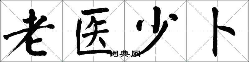 翁闿运老医少卜楷书怎么写