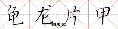 黄华生龟龙片甲楷书怎么写