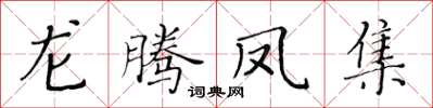 黄华生龙腾凤集楷书怎么写