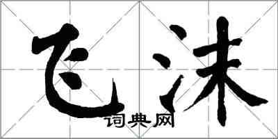 翁闿运飞沫楷书怎么写