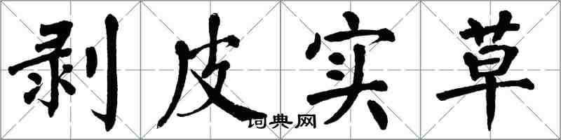 翁闿运剥皮实草楷书怎么写