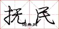 庞中华抚民行书怎么写
