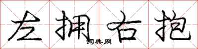 庞中华左拥右抱行书怎么写