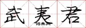 庞中华武夷君行书怎么写
