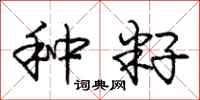 庞中华种籽行书怎么写