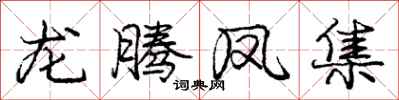 庞中华龙腾凤集行书怎么写
