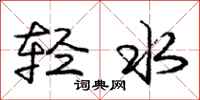 庞中华轻水行书怎么写
