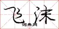 庞中华飞沫行书怎么写