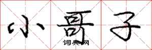 庞中华小哥子行书怎么写