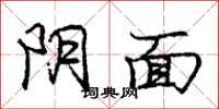 庞中华阴面行书怎么写