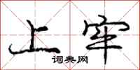 庞中华上牢行书怎么写