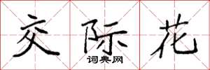 袁强交际花楷书怎么写