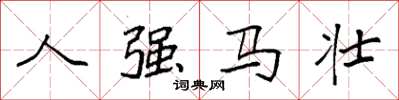 袁强人强马壮楷书怎么写