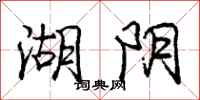 庞中华湖阴行书怎么写