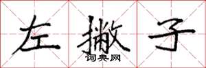 袁强左撇子楷书怎么写