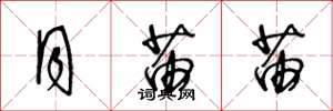 王冬龄月苗苗草书怎么写