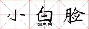 袁强小白脸楷书怎么写