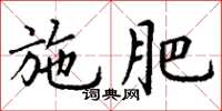 丁谦施肥楷书怎么写