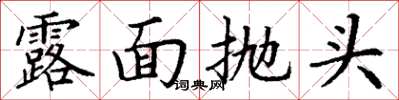 丁谦露面抛头楷书怎么写