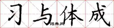 丁谦习与体成楷书怎么写