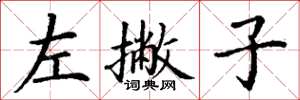 丁谦左撇子楷书怎么写