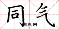丁谦同气楷书怎么写