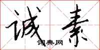 钱沛云诚素行书怎么写