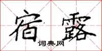 袁强宿露楷书怎么写