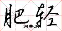 钱沛云肥轻行书怎么写