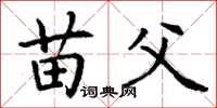 丁谦苗父楷书怎么写