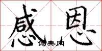 丁谦感恩楷书怎么写