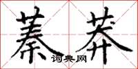 丁谦蓁莽楷书怎么写
