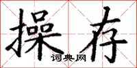丁谦操存楷书怎么写