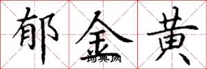 丁谦郁金黄楷书怎么写