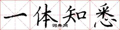 丁谦一体知悉楷书怎么写