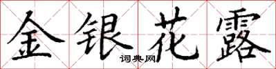 丁谦金银花露楷书怎么写