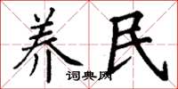 丁谦养民楷书怎么写