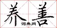 丁谦养善楷书怎么写
